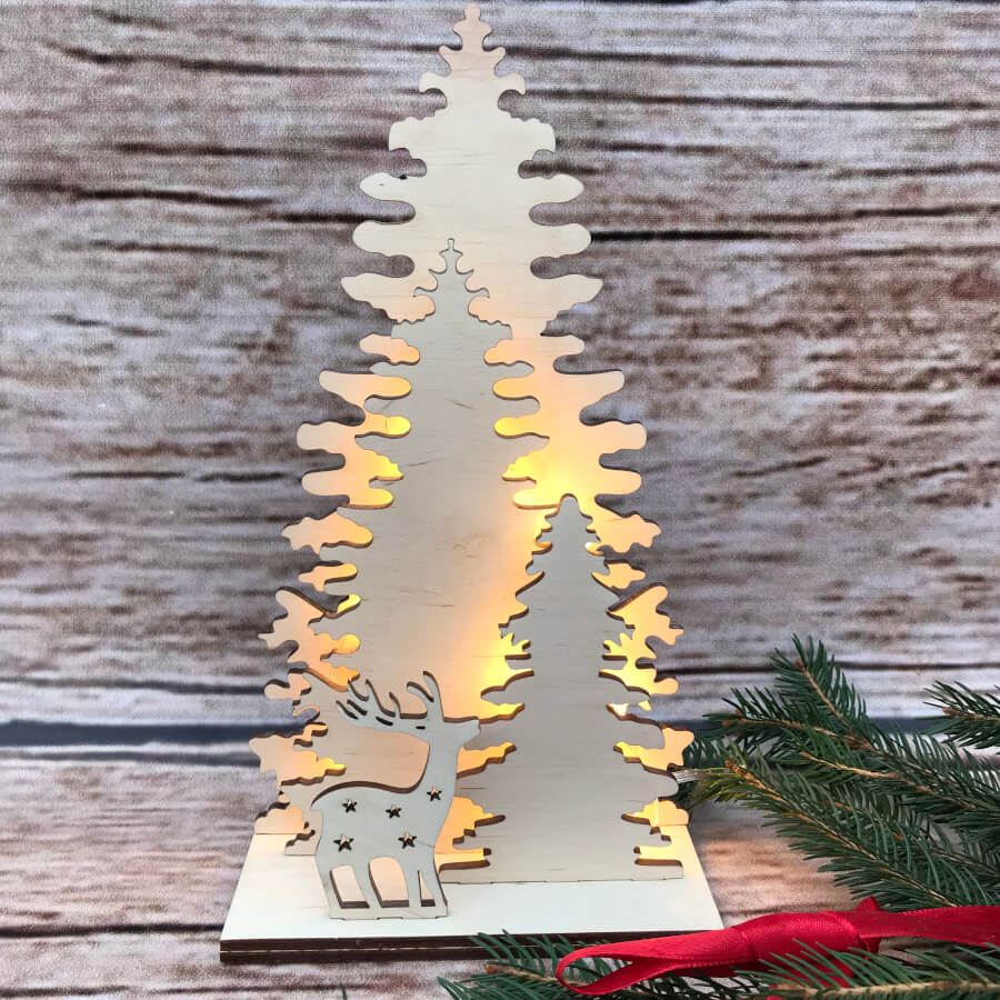 Dekoracja - Las z jeleniem