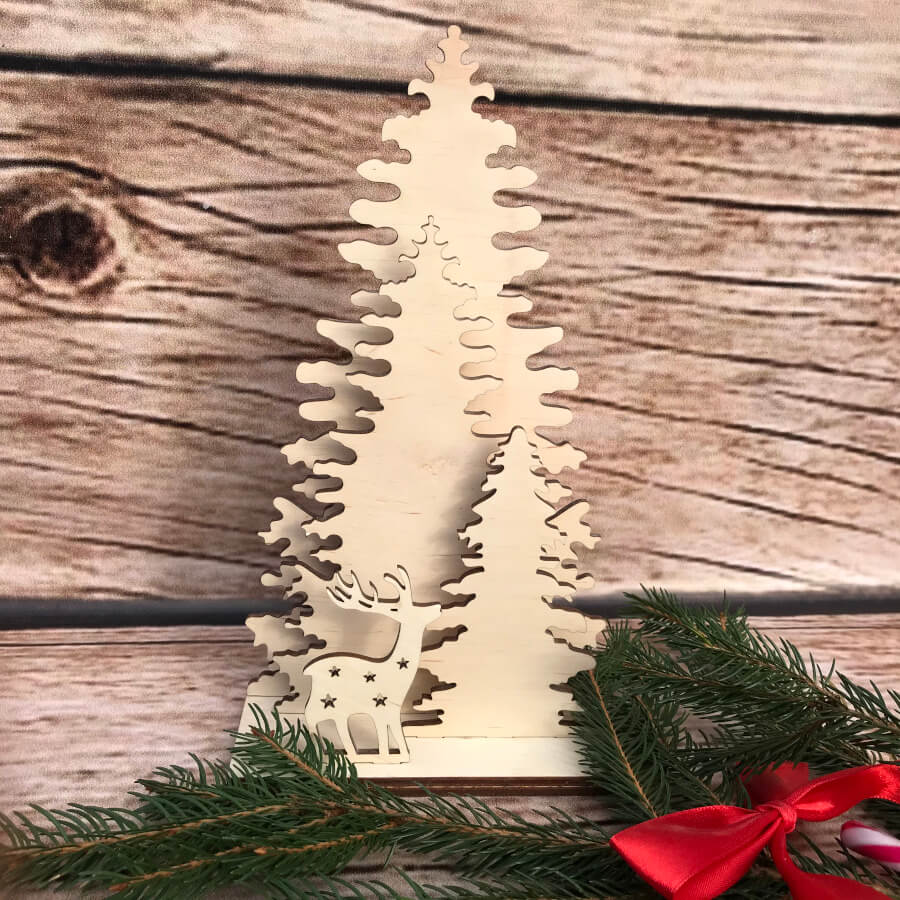 Dekoracja - Las z jeleniem