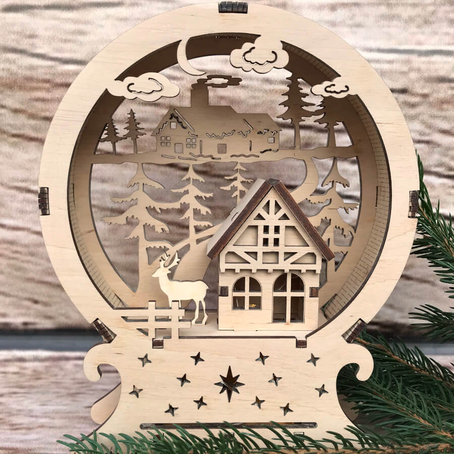 Zimowy pejzaż nocą