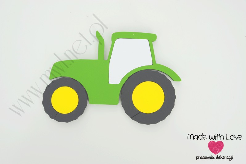 Dekoracja 3d - traktor zielony 